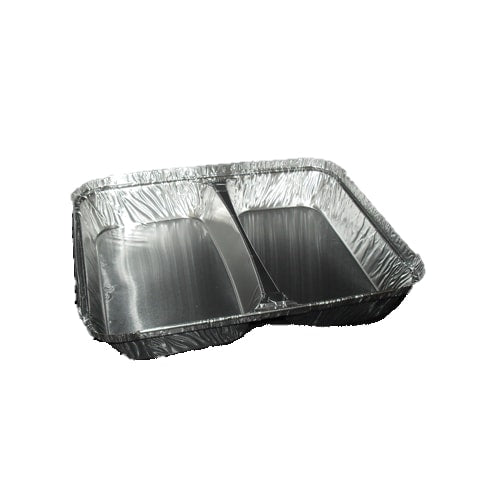 VASCHETTA ALLUMINIO BISCOMPARTO x100pz (1 pz) (COD 122) CUKI 550ML BASSA